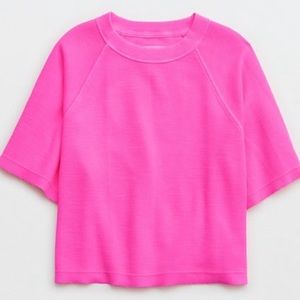 Aerie Lightweight Ribbed Short Sleeves Shirt NWOT